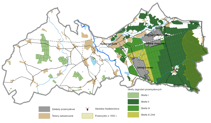 Mapa Nadleśnictwa Kędzierzyn